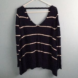 Striped V Neck Sweater